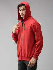 Eppe Solid Men Hooded Neck Red Jackets