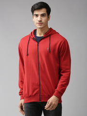 Eppe Solid Men Hooded Neck Red Jackets