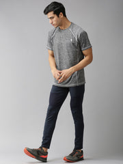 EPPE Solid Men Round Grey Melange,5th, T-Shirt