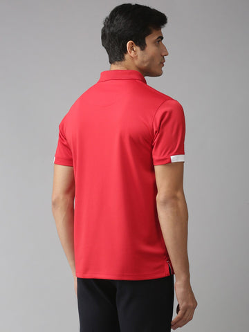 EPPE Men's Polo Neck Short Sleeve Red-White Dryfit Micropolyester Active Performance Tshirt