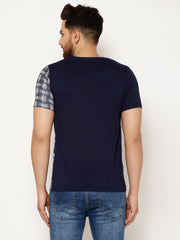 EPPE Solid Men Round Neck Navy Blue, White T-Shirts