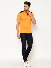 EPPE Solid Men Polo Neck Orange Blue T-Shirts