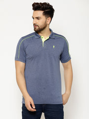 EPPE Solid Men Polo Neck Blue T-Shirts