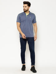 EPPE Solid Men Polo Neck Blue T-Shirts