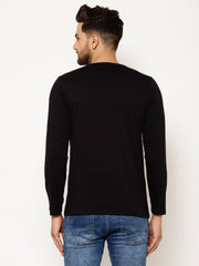 EPPE Solid Men Henley Neck Black T-Shirts