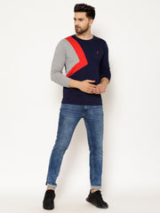 EPPE Solid Men Round Neck Grey, Red, Navy Blue T-Shirts