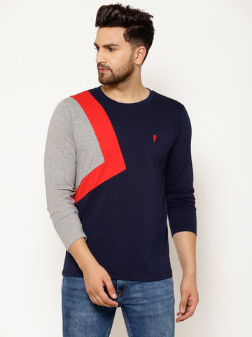 EPPE Solid Men Round Neck Grey, Red, Navy Blue T-Shirts
