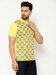 EPPE Solid Men Polo Neck Yellow, Black T-Shirts