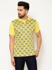 EPPE Solid Men Polo Neck Yellow, Black T-Shirts