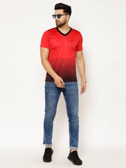 EPPE Solid Men V Neck Red, Black T-Shirts