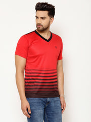 EPPE Solid Men V Neck Red, Black T-Shirts