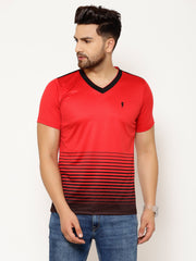 EPPE Solid Men V Neck Red, Black T-Shirts