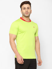 EPPE Solid Men Mandarin Collar Parrot Green T-Shirts