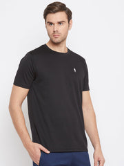 EPPE Solid Men Round Neck Black T-Shirts