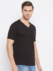 EPPE Solid Men V Neck Black T-Shirts