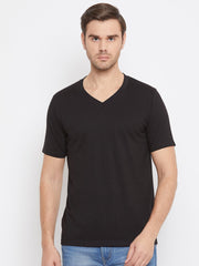 EPPE Solid Men V Neck Black T-Shirts