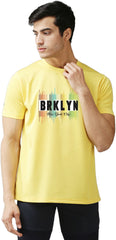 Eppe Printed Men Round Neck Yellow (Brklyn Printed) T-Shirt