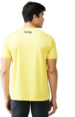 Eppe Printed Men Round Neck Yellow (Work Hard Printed) T-Shirt