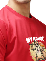 Eppe Printed Men Round Neck Red (Myhouse Printed) T-Shirt