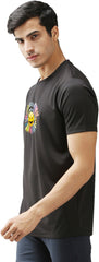 Eppe Printed Men Round Neck Black (Smile Emoji Printed) T-Shirt