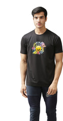 Eppe Printed Men Round Neck Black (Smile Emoji Printed) T-Shirt