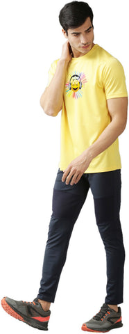 Eppe Printed Men Round Neck Yellow (Smile Emoji Printed) T-Shirt