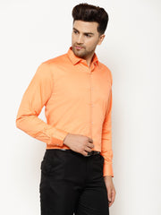 EPPE Men Solid Formal Orange Shirt