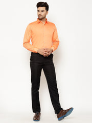 EPPE Men Solid Formal Orange Shirt