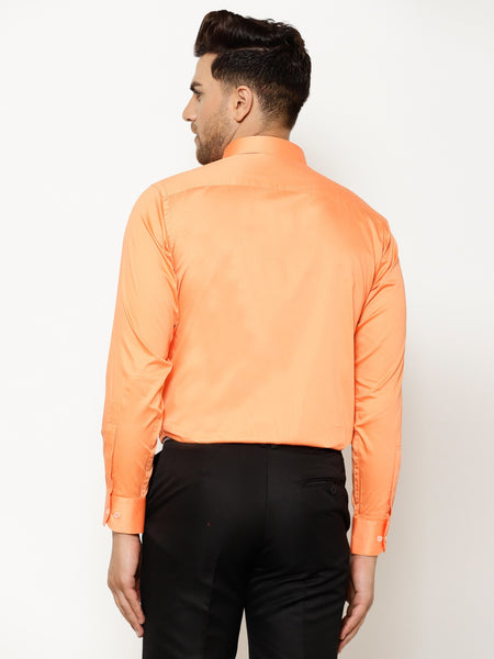 EPPE Men Solid Formal Orange Shirt