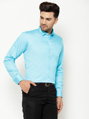 EPPE Men Solid Formal Light Blue Shirt