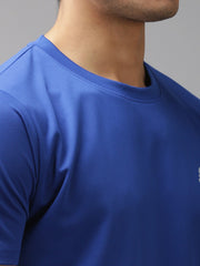 EPPE Men's Round Neck Half Sleeve Royal Blue Dry-fit Micro polyester Active Performance Sports T-Shirt