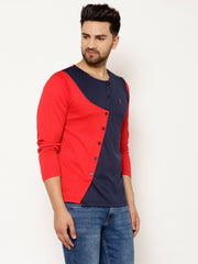 EPPE Solid Men Round Neck Red, Navy T-Shirts