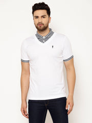 EPPE Solid Men Polo Neck White, Blue New T-Shirt