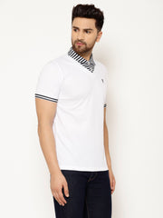 EPPE Solid Men Polo Neck White, Blue New T-Shirt