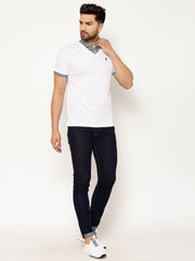 EPPE Solid Men Polo Neck White, Blue New T-Shirt