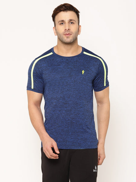 EPPE Solid Men Round Neck Navy Blue New T-Shirt