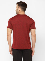 EPPE Solid Men Round Neck Maroon T-Shirts