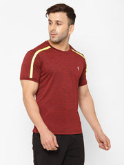 EPPE Solid Men Round Neck Maroon T-Shirts