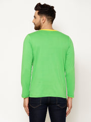 EPPE Solid Men Henley Neck Pgreen T-Shirts