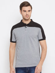 EPPE Solid Men Polo Neck Grey T-Shirts