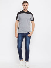 EPPE Solid Men Polo Neck Grey T-Shirts