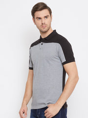 EPPE Solid Men Polo Neck Grey T-Shirts