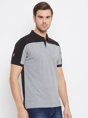 EPPE Solid Men Polo Neck Grey T-Shirts