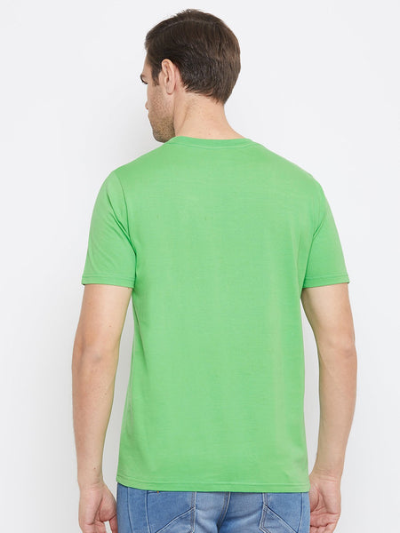 EPPE Solid Men Round Neck Green T-Shirts