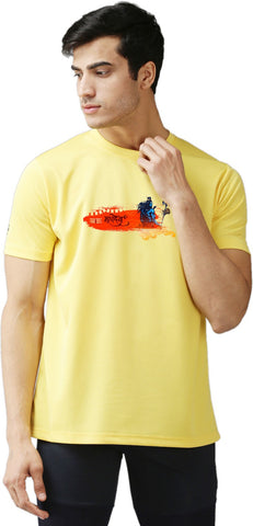 Eppe Printed Men Round Neck Yellow (Mahadev Printed) T-Shirt