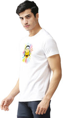 Eppe Printed Men Round Neck White (Smile Emoji Printed) T-Shirt