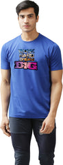 Eppe Printed Men Round Neck Royal Bue (Work Hard Printed) T-Shirt