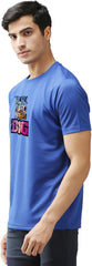 Eppe Printed Men Round Neck Royal Bue (Work Hard Printed) T-Shirt