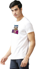 Eppe Printed Men Round Neck White (Work Hard Printed) T-Shirt