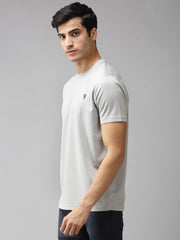 EPPE Solid Men Round Neck Light Grey Fresh T-Shirt